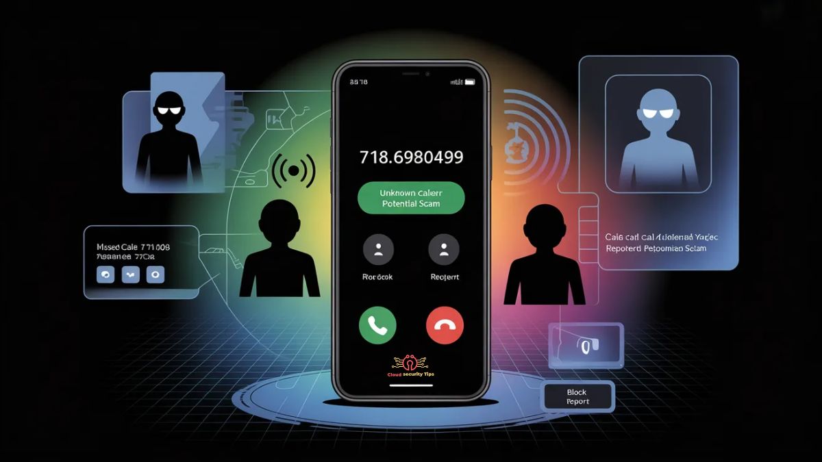 Warning about unknown calls from 7186980499 showing potential scam or spam phone activity