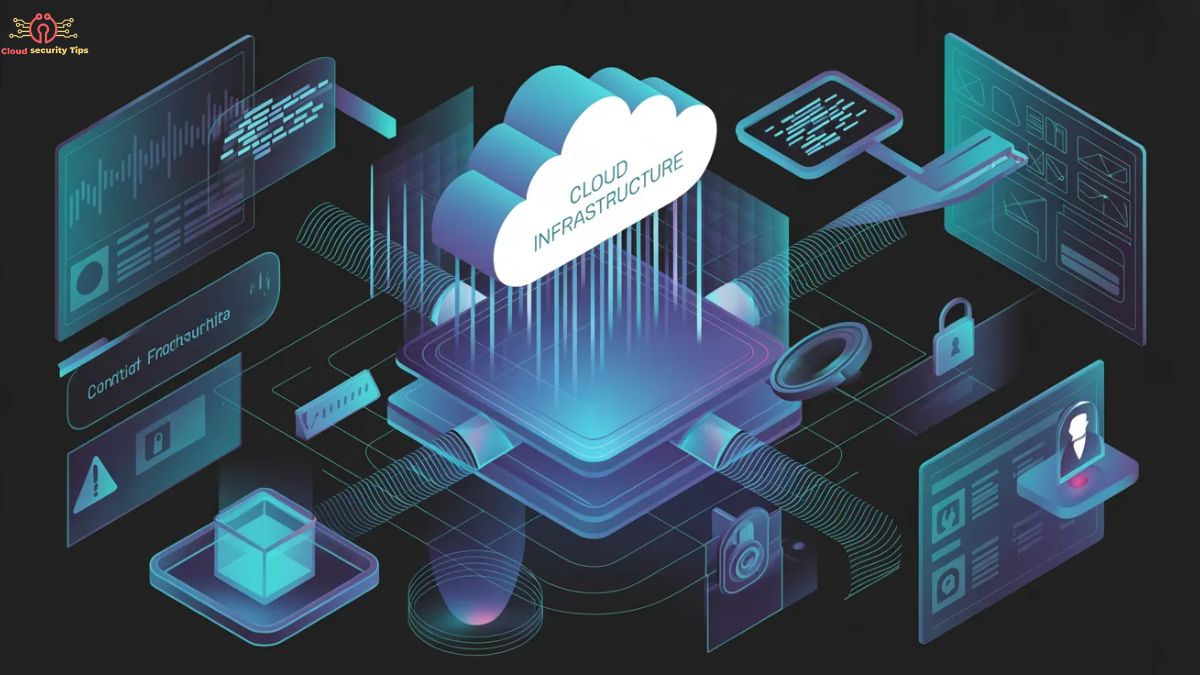 Cloud vulnerability management process showing security tools and risk assessment in cloud environment