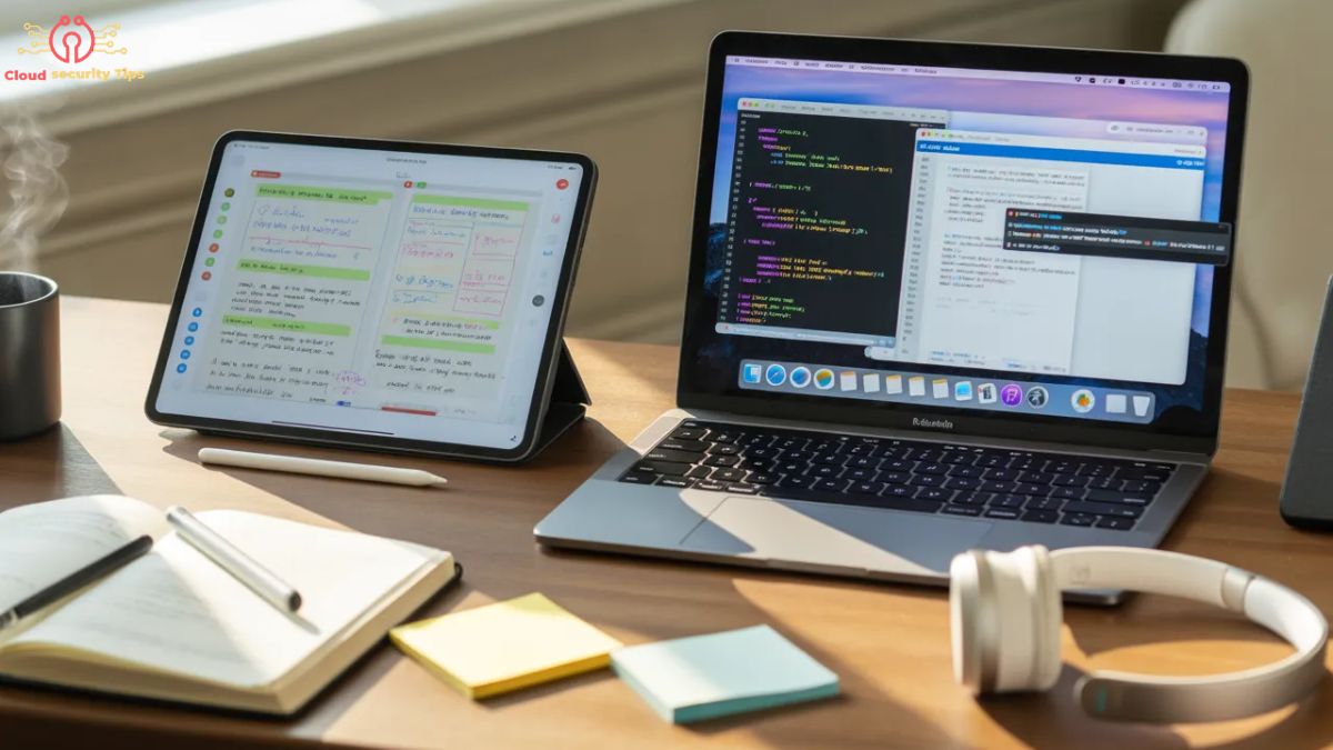 iPad and MacBook side by side for student use, comparing portability, performance, and study features