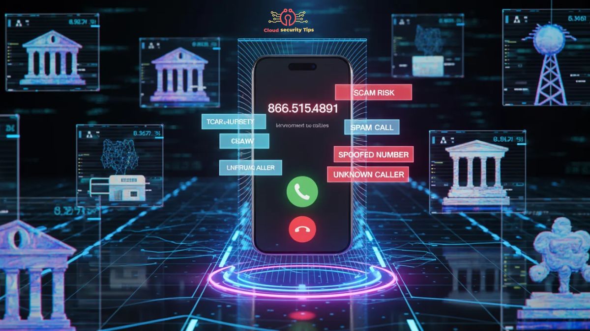 Warning analysis of unknown toll-free number 866.515.4891 showing scam or spam risk evaluation