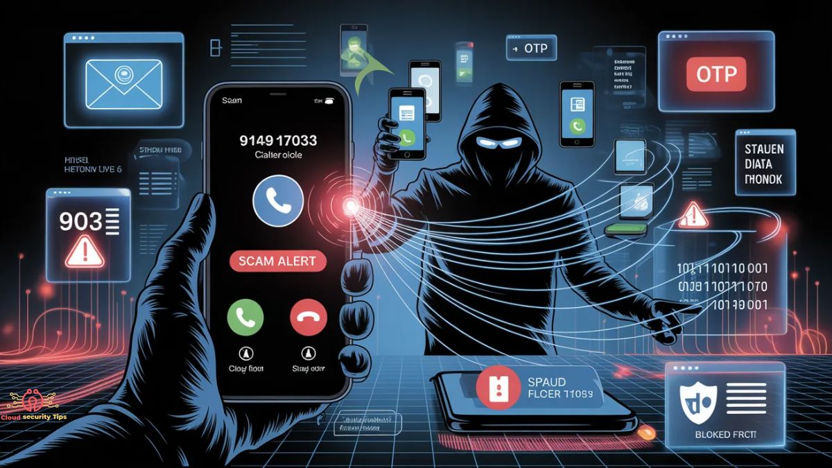 Scam warning alert for phone number 9149127033 showing suspicious incoming call on smartphone screen